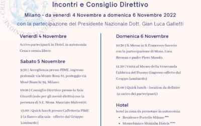 Consiglio Direttivo UCID Nazionale e “Parliamo di UCID”.Milano 5 novembre 2022, ore 10,00
