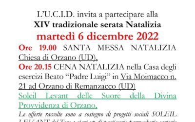XIV tradizionale serata natalizia.UCID Udine.6 dicembre 2022