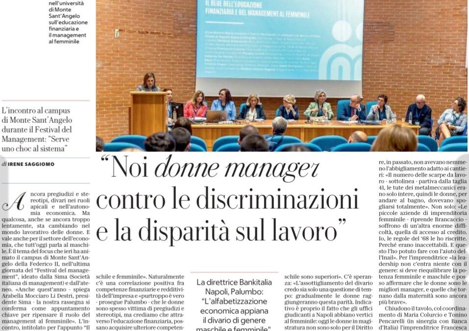 “Noi donne manager, contro le discriminazioni e la disparità sul lavoro”, a cura di Stefania Brancaccio.La Repubblica 10 maggio 2025