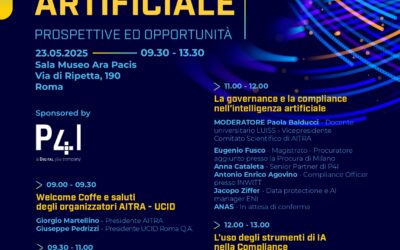 Governance compliance. Intelligenza artificiale, prospettive e opportunità.Evento Sezione Roma Quadragesimo Anno con AITRA.23 maggio 2025 ore 9,30