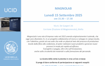 Magnolab.Evento Sezione UCID di Biella.15 settembre 2025 ore 15,30