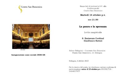 Inaugurazione anno sociale Sezione UCID di Bologna.Lectio magistralis del Card. Ravasi.14 ottobre 2025 ore 21,00