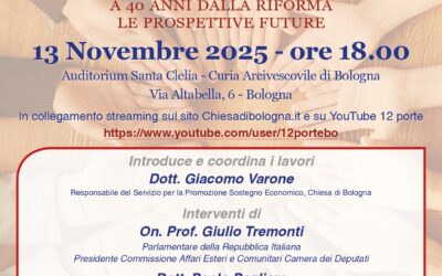 “Sostegno economico alla chiesa e cultura del dono”.Convegno con il sostegno di UCID Bologna.13 novembre, ore 18,00