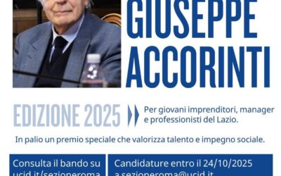 Premio Giuseppe Accorinti – edizione 2025.Collaborazione tra Sezione di Roma e Fondazione Antonio Emanuele Augurusa.
