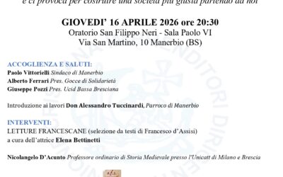 San Francesco d’Assisi nostro contemporaneo.Incontro della Sezione UCID di Brescia Bassa Bresciana.16 aprile 2026