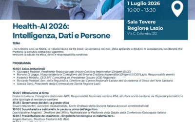 Health-AI 2026: intelligenza, dati e persone.Incontro del Gruppo UCID Lazio.1luglio 2026, ore 10,00